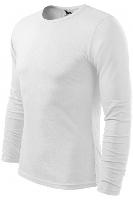 Pánské triko s dlouhým rukávem, bílá, bílá trička