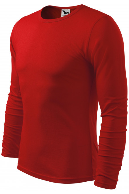 Pánské triko s dlouhým rukávem, červená, červená trička
