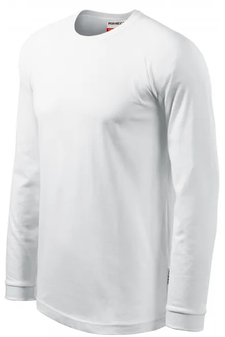 Pánské triko s dlouhým rukávem, kontrastní, bílá