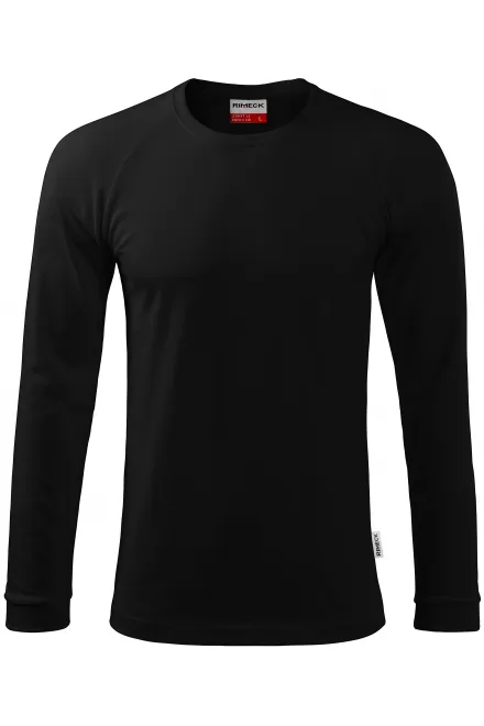 Pánské triko s dlouhým rukávem, kontrastní - černá, XL