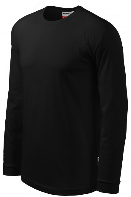 Pánské triko s dlouhým rukávem, kontrastní, černá