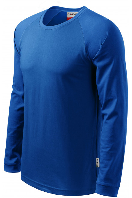 Pánské triko s dlouhým rukávem, kontrastní, kráľovská modrá, jednobarevná trička