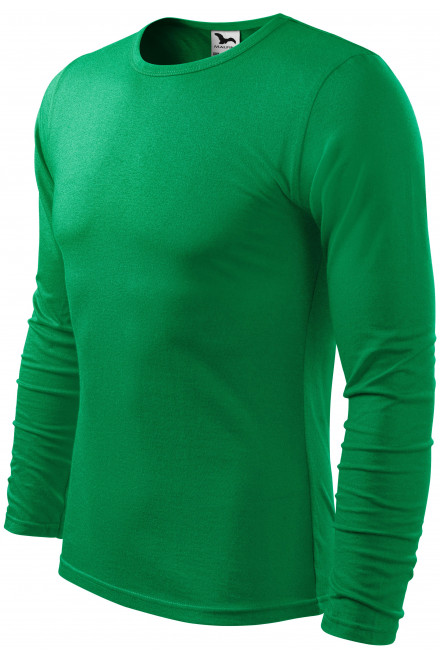 Pánské triko s dlouhým rukávem, trávově zelená, pánská trička