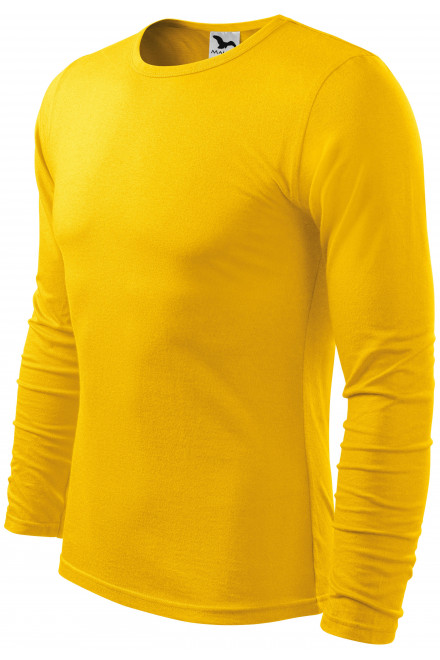 Pánské triko s dlouhým rukávem, žlutá, žlutá trička