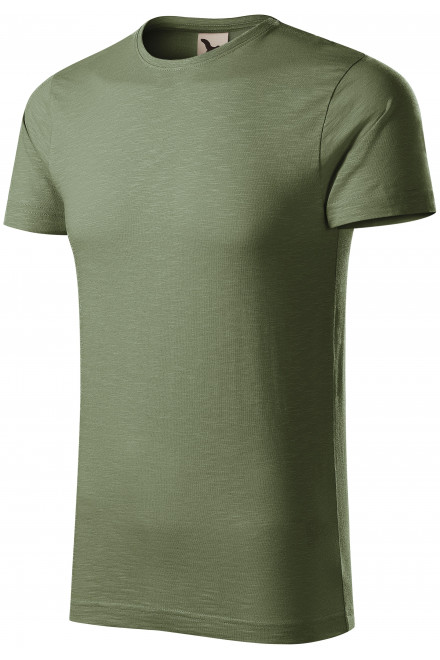 Pánské triko, strukturovaná organická bavlna, khaki, zelená trička