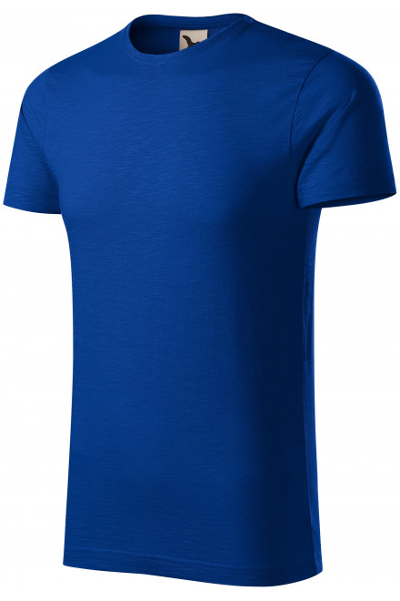 Pánské triko, strukturovaná organická bavlna, kráľovská modrá, trička s krátkými rukávy