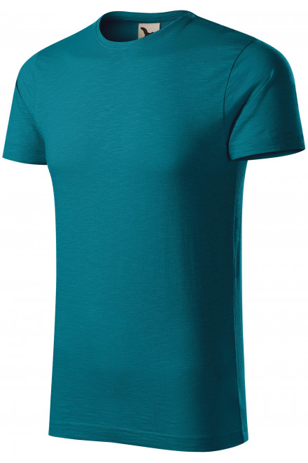 Pánské triko, strukturovaná organická bavlna, petrol blue, trička s krátkými rukávy