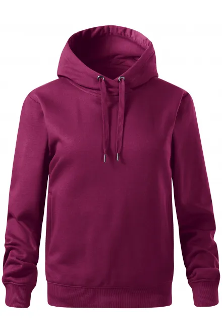 Pohodlná dámská mikina s kapucí - fuchsiová, XS