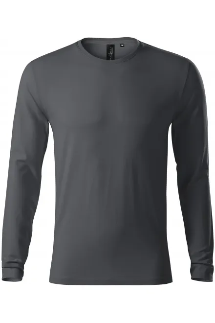 Přiléhavé pánské tričko s dlouhým rukávem - light antracite, L