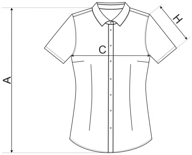 Dámská halenka Slim fit - tabulka velikostí