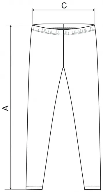 Dámské legíny - tabulka velikostí