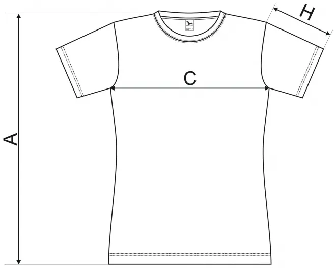 Dámské sportovní tričko - tabulka velikostí