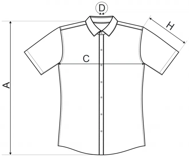 Pánská košile Slim fit - tabulka velikostí