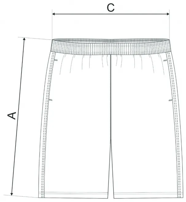 Pánské šortky - tabulka velikostí