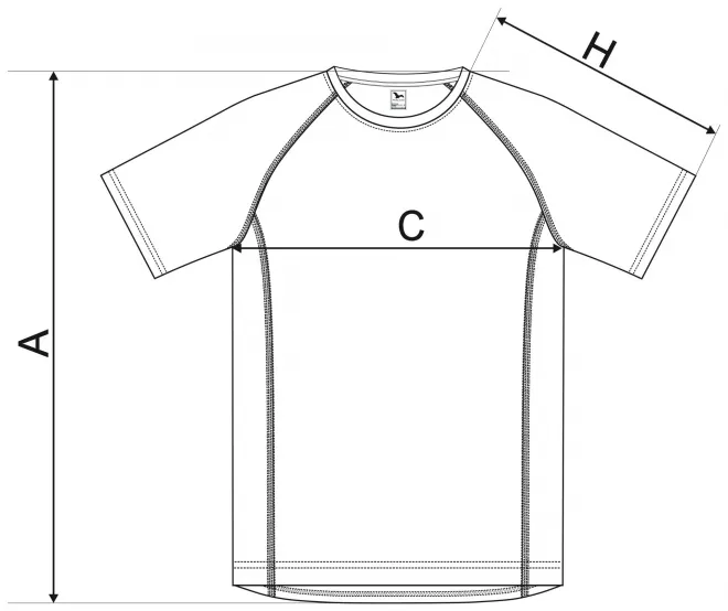 Pánské sportovní tričko - tabulka velikostí