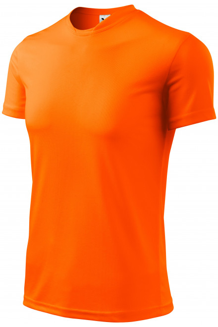 Tričko s asymetrickým průkrčníkem, neonová oranžová, pánská trička