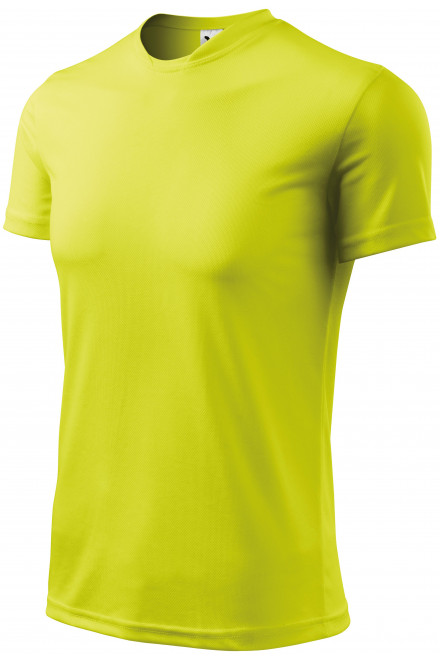 Tričko s asymetrickým průkrčníkem, neonová žlutá, trička s krátkými rukávy
