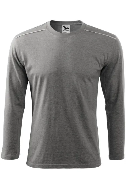 Tričko s dlouhým rukávem - tmavěšedý melír, 3XL