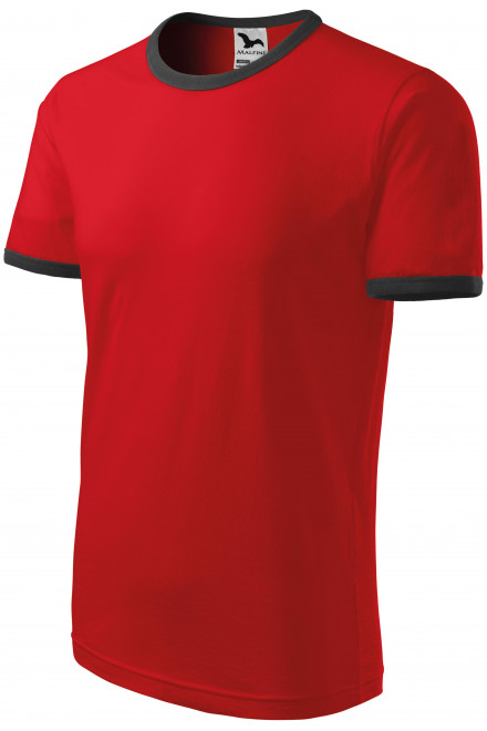 Unisex tričko kontrastní, červená, trička na potisk