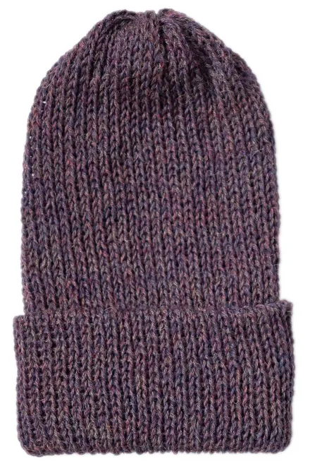 Zimní čepice z vlny z alpaky, fialová